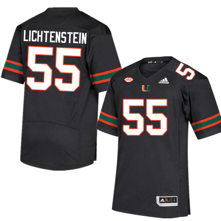 Men #55 Jacob Lichtenstein Miami Hurricanes College Football Jerseys Sale-Black - Click Image to Close